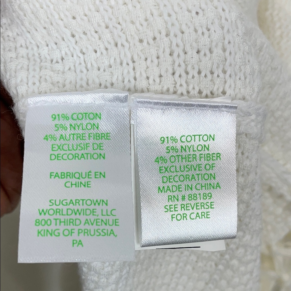 Lilly Pulitzer Tatum Long Sleeve White Women's XS Cardigan Sweater with Fringe - Picture 8 of 9